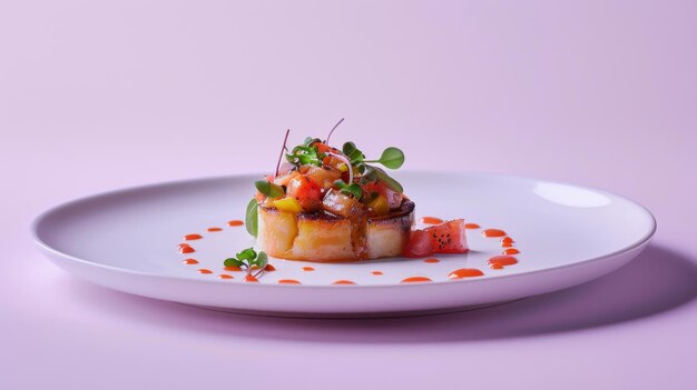 Bucătar pregătind o farfurie colorată